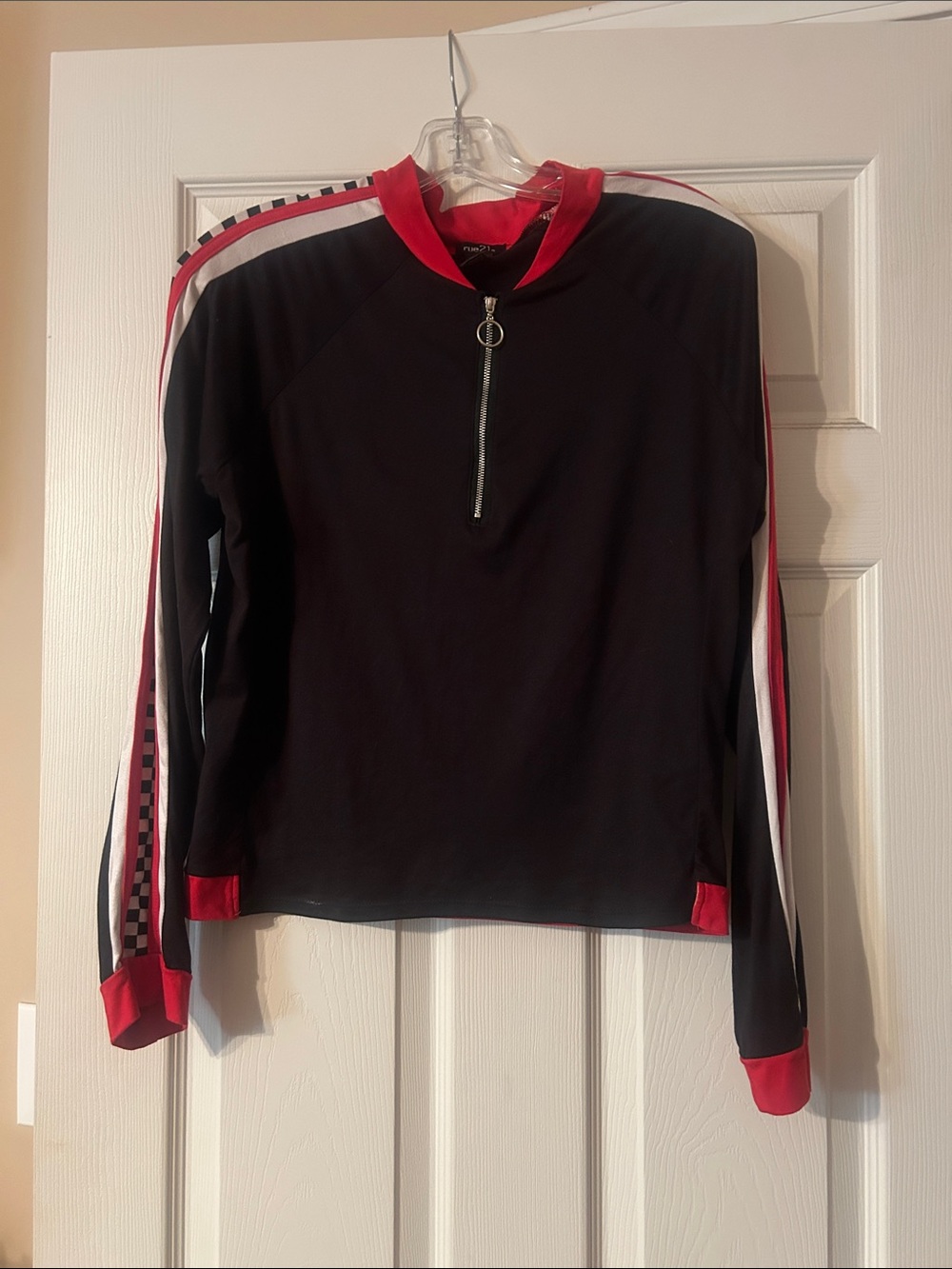 Rue21 Black and Red Zip-Pullover Turtleneck Sweater